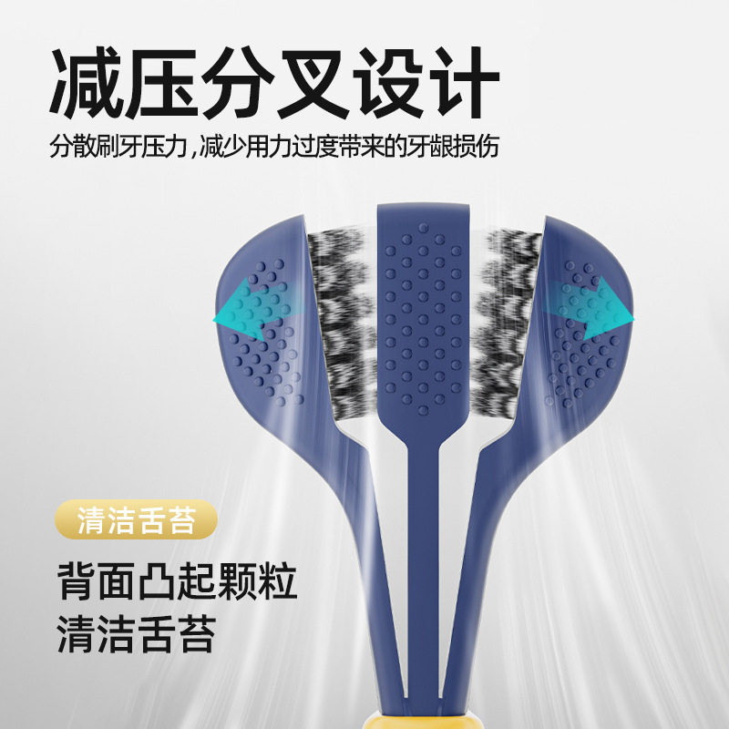 三面包裹式牙刷软毛高级日用品抖音爆款成年人牙刷家庭装6支批发