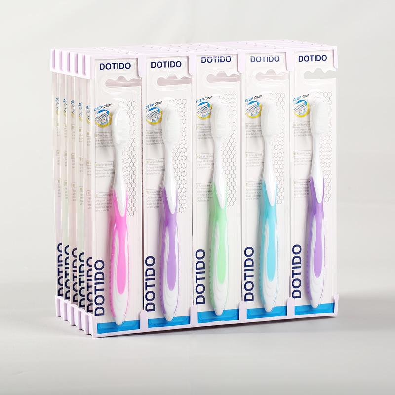 出口美国外贸 dotido12只支家庭装牙刷纳米成人跨境爆款日用品